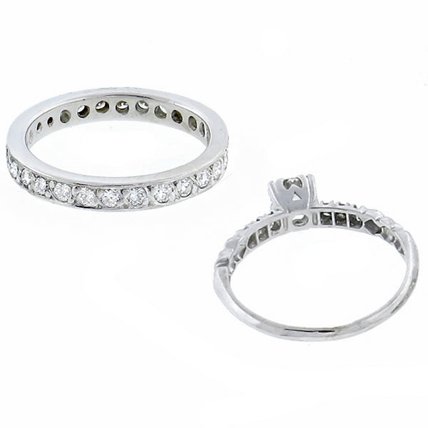 0.40ct Diamond Engagement Ring & 0.75ct Diamond Eternity Wedding Band Set