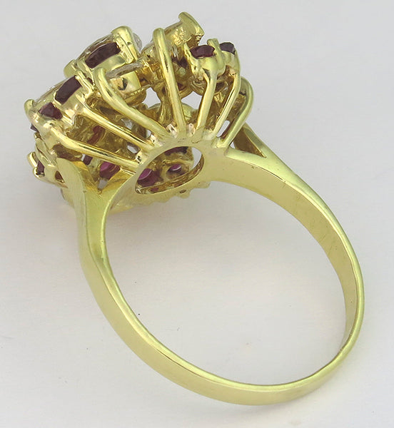 0.55ct Diamond 0.70ct Ruby 0.80ct Marquise Cut Diamond Ring