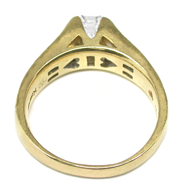 0.55ct Emerald Cut Diamond 18k Yellow Gold Engagement Ring