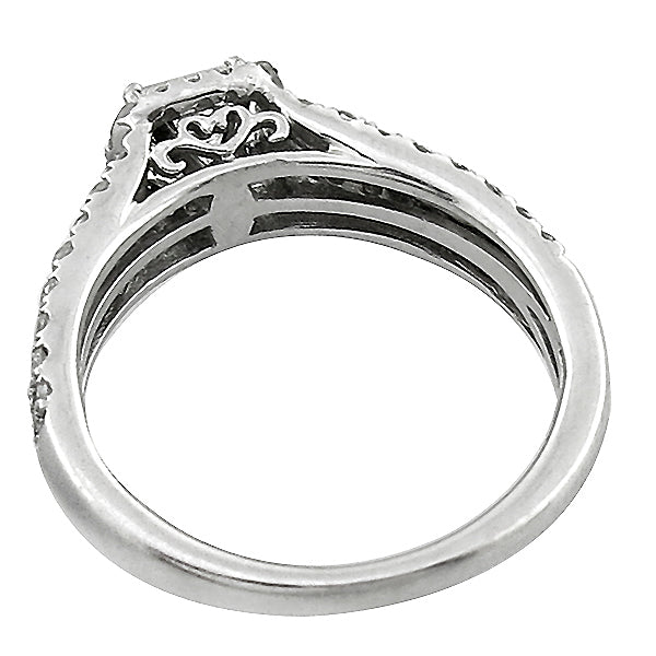 0.70ct Princess Cut Center Diamond 14k White Gold Engagement Ring