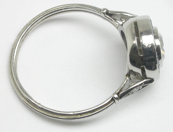 0.75ct Art Deco Style Platinum Diamond Sapphite Engagement Ring