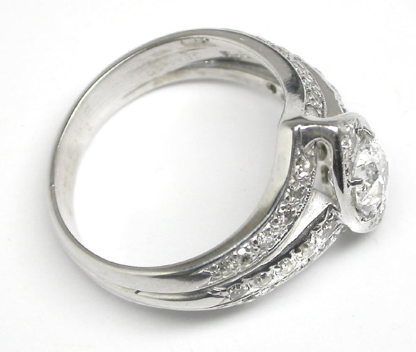 0.76ct Old Mine Cut Diamond 14k Gold Ring