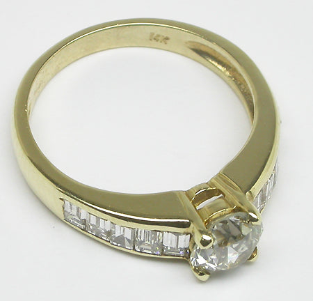 0.80ct Diamond 14k Yellow Gold Engagement Ring