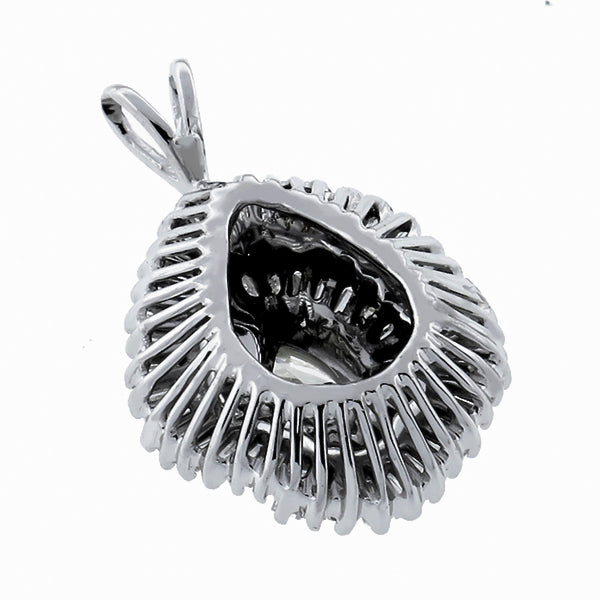 0.80ct Old Mine Pear Shape Diamond Gold Pendant