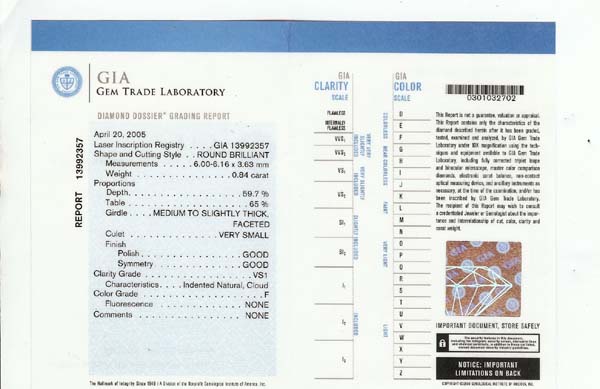 0.84ct Diamond 18k White Gold Engagement Ring