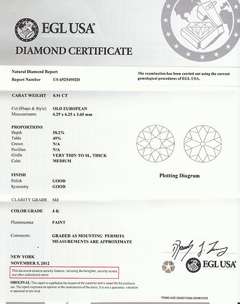 0.91ct Diamond 18k Gold Engagement Ring