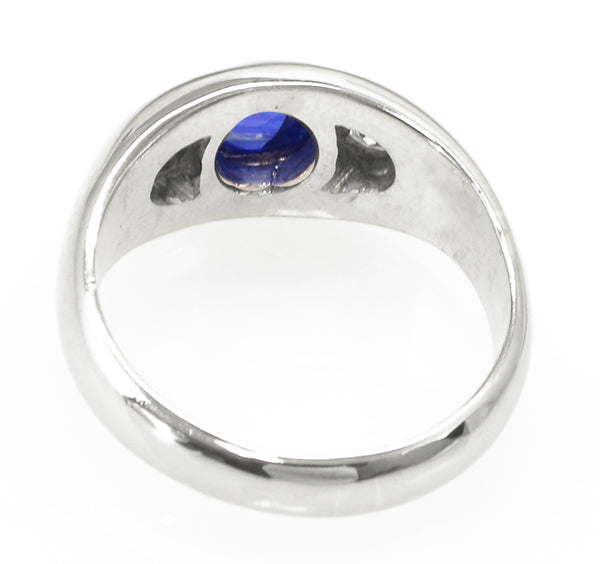 1.00ct Sapphire Diamond Gypsy Ring