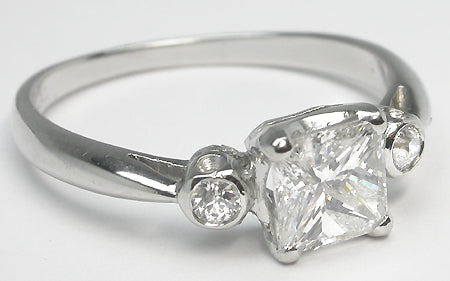 1.02ct Princess Cut Diamond Platinum Engagement Ring
