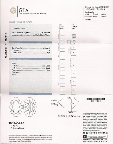 1.16ct Diamond Platinum Engagement Ring