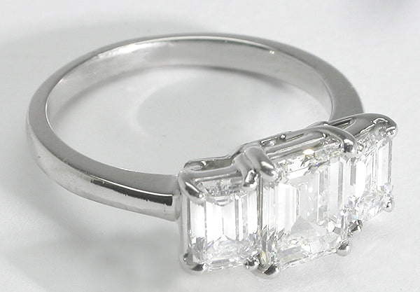 1.17ct Emerald Cut Diamond Platinum Engagement Ring