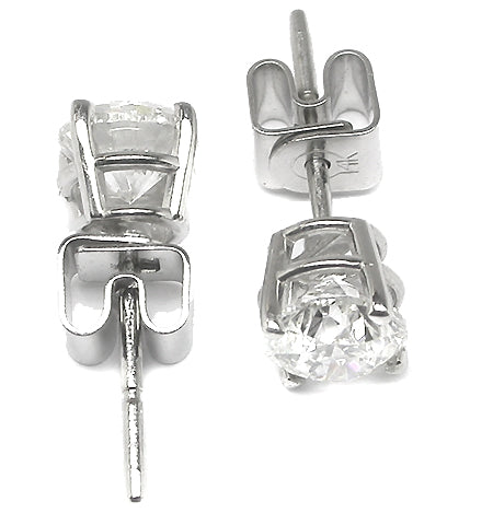 1.20ct 14k White Gold Round Diamond Studs Earrings