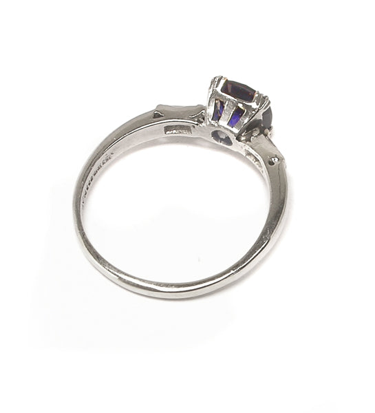 1.32ct Ceylon Sapphire and Diamond Platinum Engagement Ring