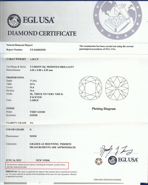 1.36ct Diamond Platinum Engagement Ring