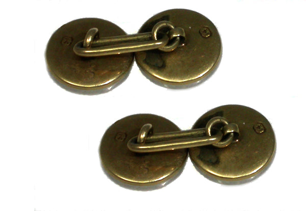 14k Yellow & White Gold Diamond Mother of Pearl Cufflinks