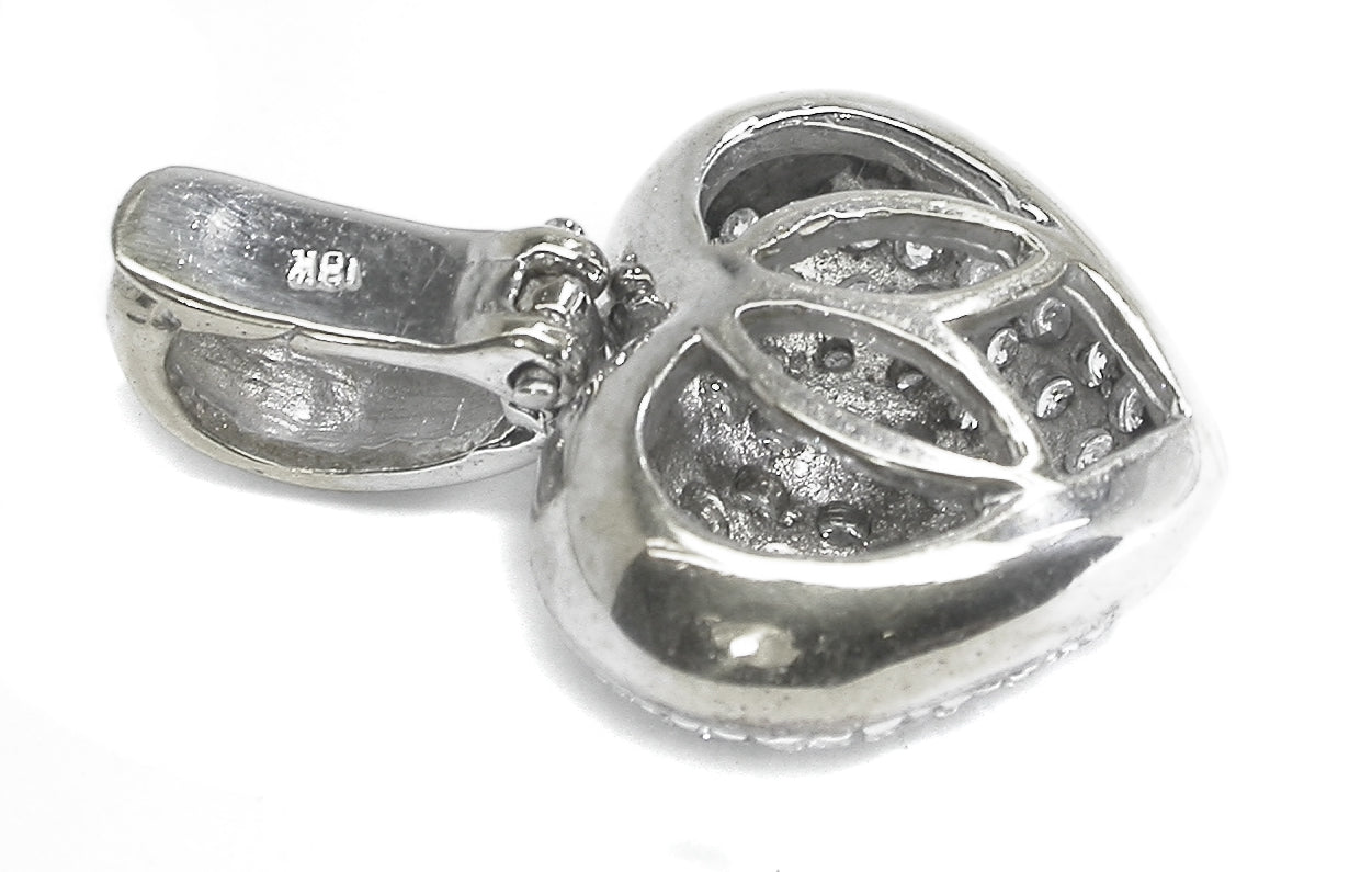 1.50ct Diamond 18k White Gold Heart Pendant