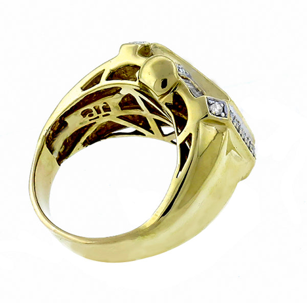 1.60ct Fancy Yellow Diamond 0.50ct White Diamond Gold Ring