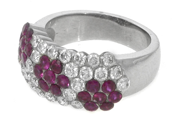 18k White Gold 1.50ct Ruby 1.50ct Diamond Ring