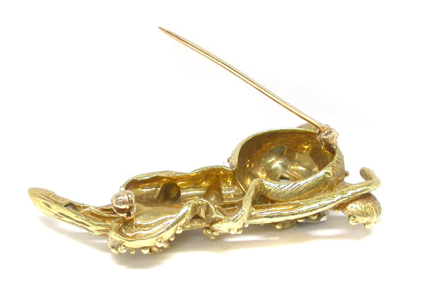 18k Yellow Gold Diamond Sapphire Ruby Koala Bear Pin