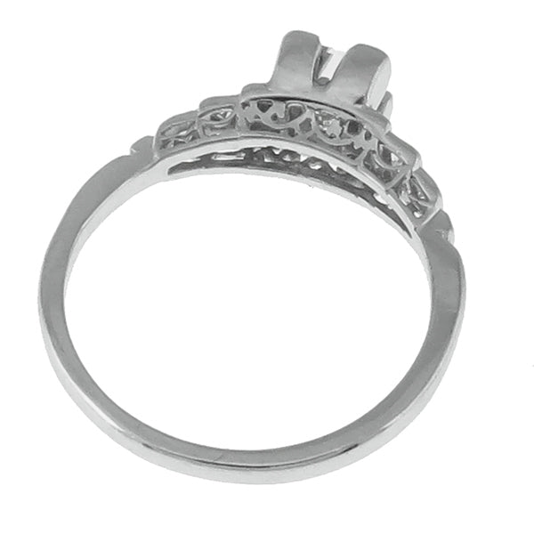 1920s 0.35ct Princess Cut Diamond Platinum Engagement Ring