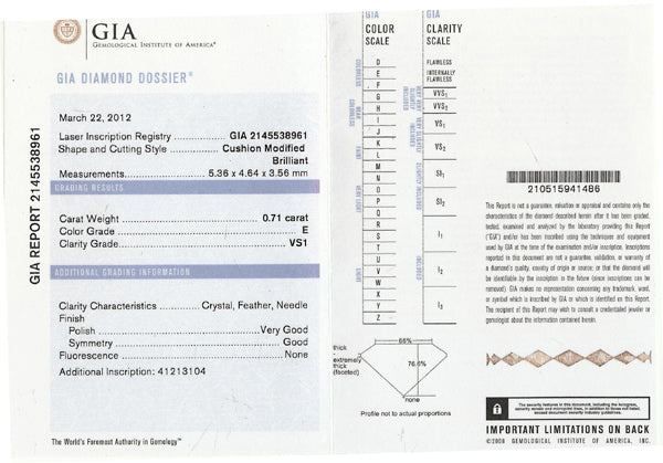 1920s 0.71ct Diamond 14k White Gold Engagement Ring