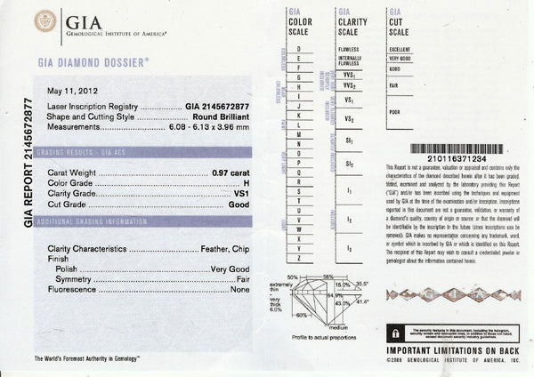 1920s 0.97ct Diamond Platinum Engagement Ring