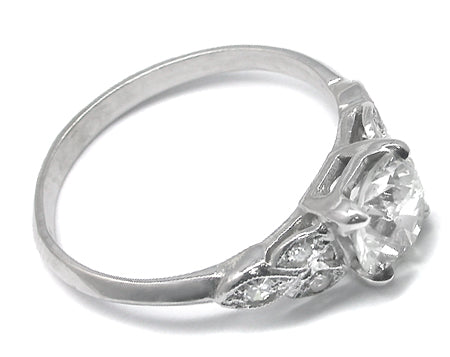 1920s 1.40ct Old Mine Diamond Platinum Engagement Ring