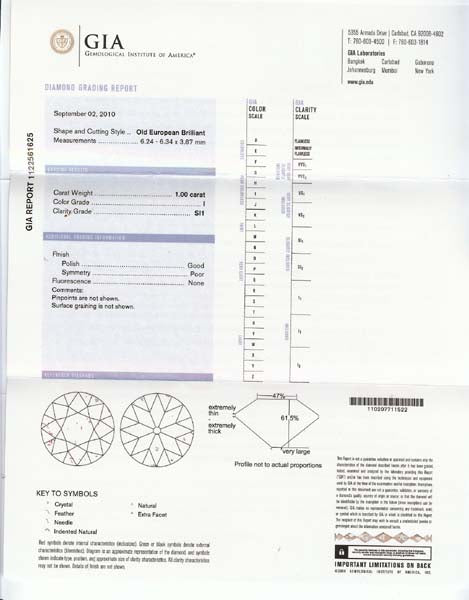 1920's 1ct Diamond Platinum Engagement Ring