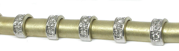 1.92ct Diamond 14k Yellow & White Gold Bamboo Style Bracelet