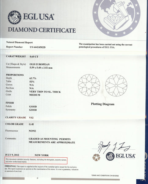 1950s 0.65ct Diamond Engagement Ring