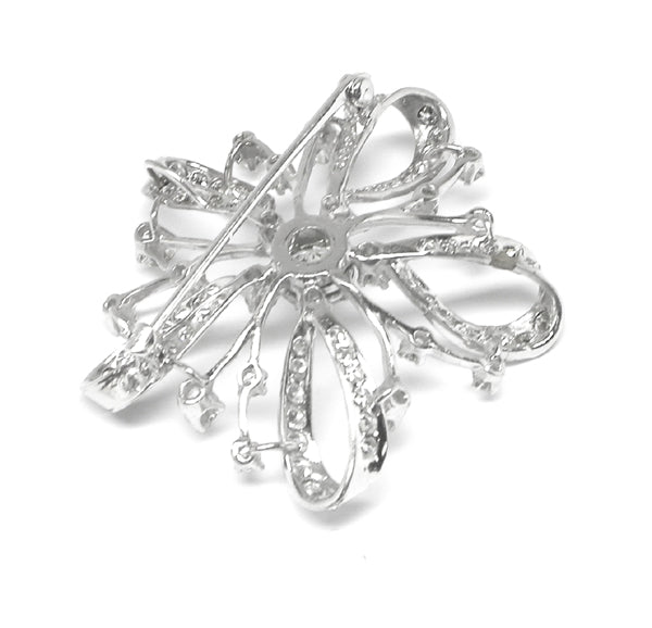 1950s 1.23ct Diamond 18k Gold Flower Bouquet Pin/ Pendant