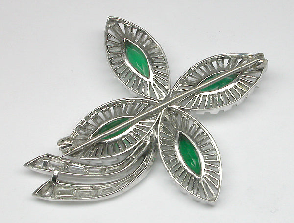 1950s 2.50ct Colombian Emerald 5.86ct Diamond Platinum Pin