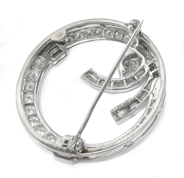 1950s 2.70ct Diamond 14k White Gold Pin