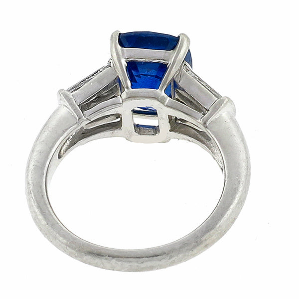 1950s 4.11ct Ceylon Sapphire 0.60ct Diamond Engagement Ring