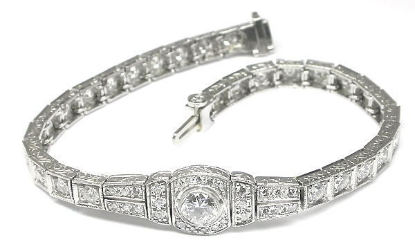 1950s 4.50ct Diamond Scroll Earrings