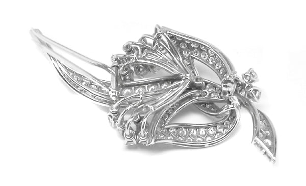 1950s 6ct Diamond Platinum Bouquet Pin