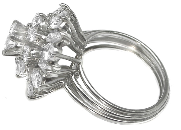 1950s Diamond 18k Gold Cocktail Ring