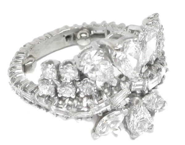1950s Diamond 18k White Gold Ring