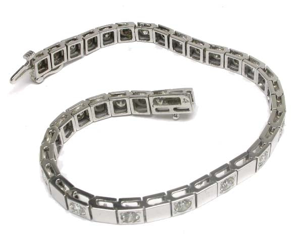 1960's 4ct Diamond 14k White Gold Bracelet