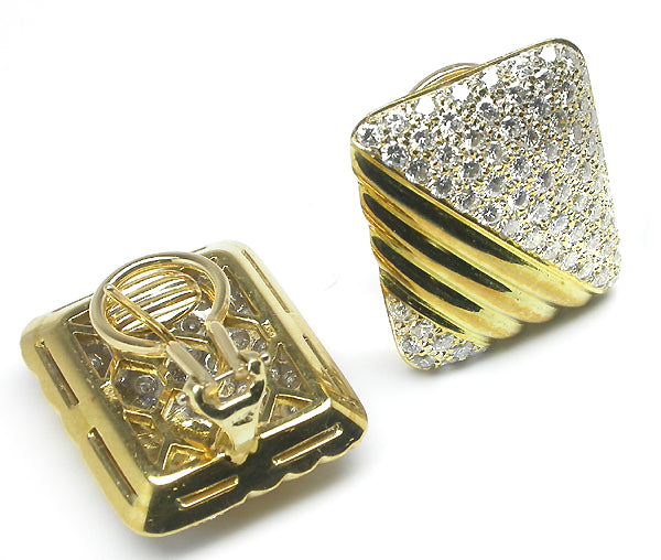 1960s 5.00ct Diamond 14k Yellow & White Gold Earrings