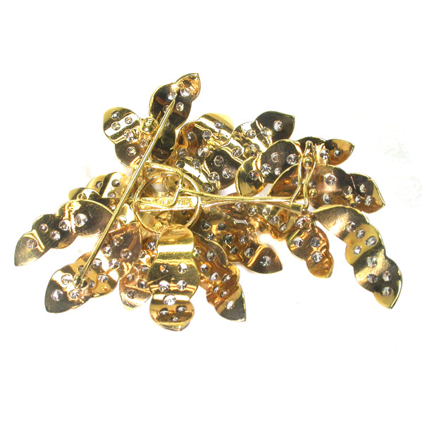 1960s 8.50ct Diamond 18k Yellow & White Gold Pin
