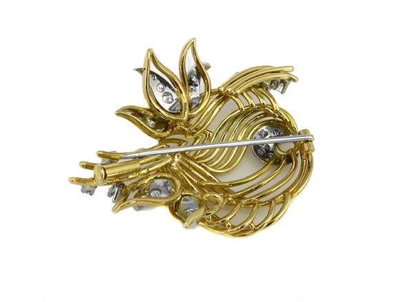 1960s Diamond 18k Gold Pin