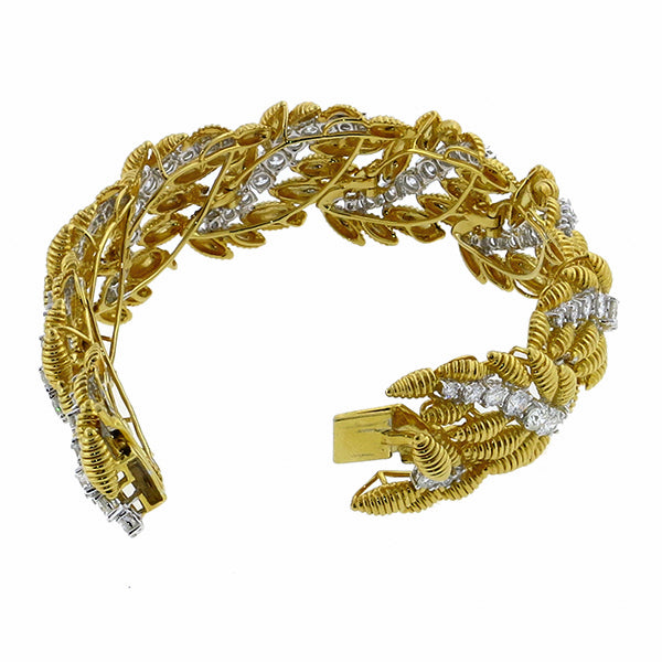 1960s12.00ct Diamond Gold Bracelet