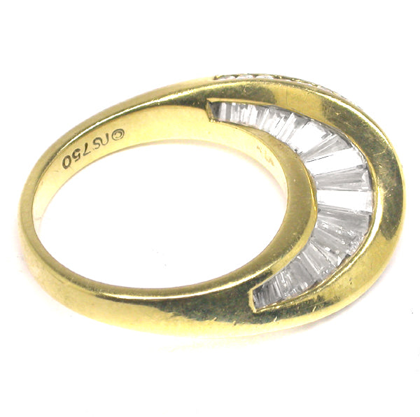 1970s 1.20ct Diamond 18k Yellow Gold Twisted Ring