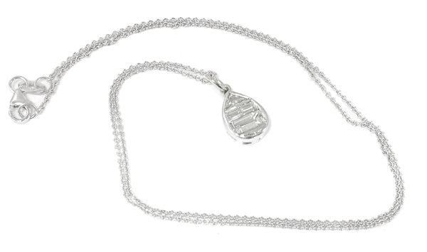 1ct Diamond Platinum Pendant and 14k White Gold Chain Necklace