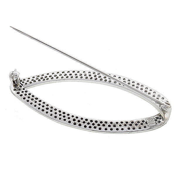 2.00ct Black & 2.00ct White Diamond Gold Pin