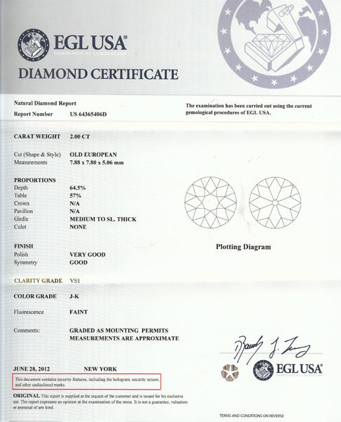 2.00ct Diamond Platinum Engagement Ring