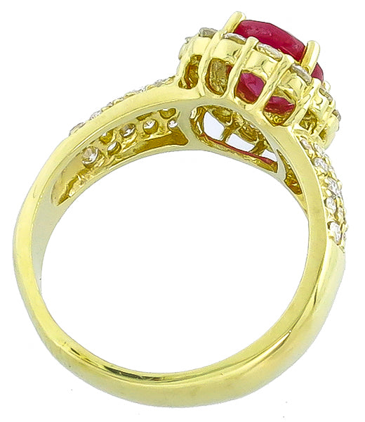 2.00ct Ruby 2.00ct Diamond Ring