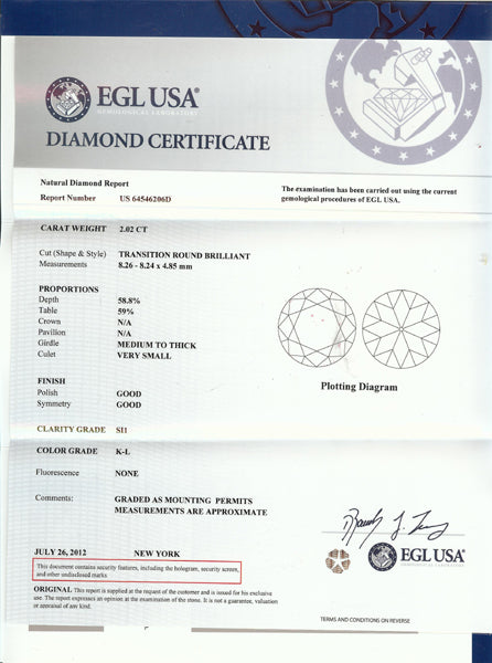 2.02ct Round Diamond Gold Ring