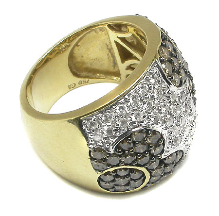 2.30ct Champagne Diamond White Diamond 18k Yellow & White Gold Heart Ring