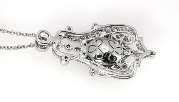 2.50ct Cushion Cut Ceylon Sapphire 18k White Gold Art Deco Style Pendant